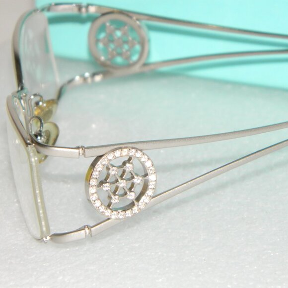 Tiffany & Co Designer Silver Glasses Frames w/ Diamond Nautical Wheel Design - Picture 6 of 15